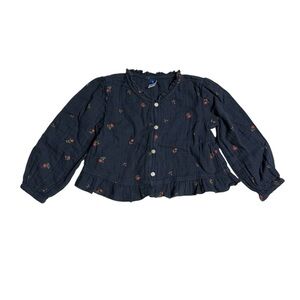 Old Navy Navy Blue Kids Blouse with Floral Print